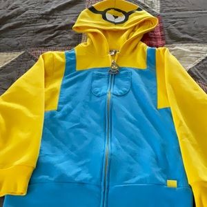 Minions kids hoodie zip up sweatshirt Size medium